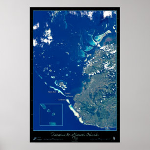 Îles Tavarua et Namotu, Fidji, affiche satellite