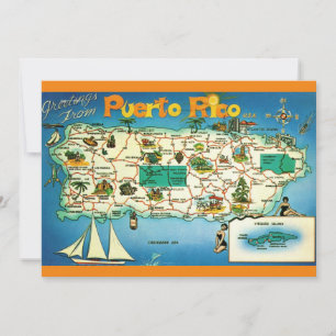 Îles Vieques de Porto Rico 5x7 Grande Carte Postal