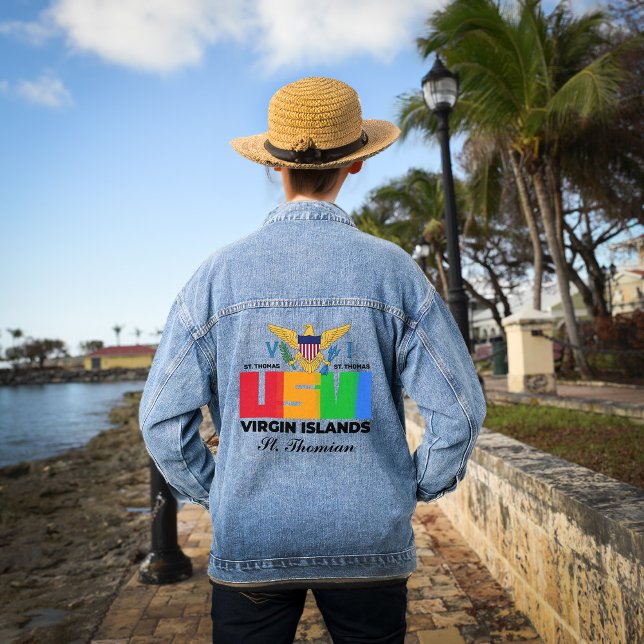 Îles Vierges américaines St. Thomas USVI Tropical (U.S. Virgin Islands St. Thomas USVI Tropical Denim Jacket is great to wear with the USVI flag. )