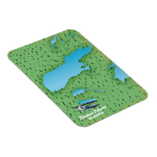 Iliamna-See Alaska Karte Magnet