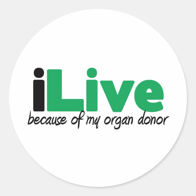iLive Transplant Runder Aufkleber (Vorderseite)