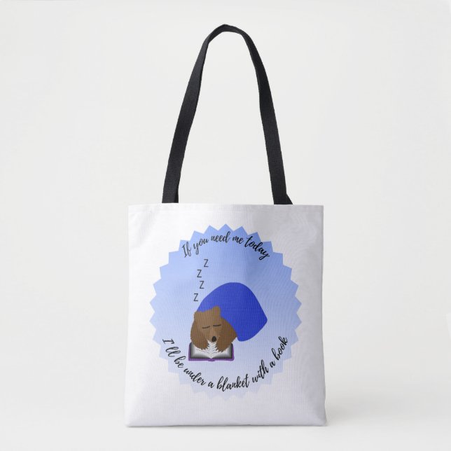 I'll be under a blanket with a book tasche (Vorderseite)