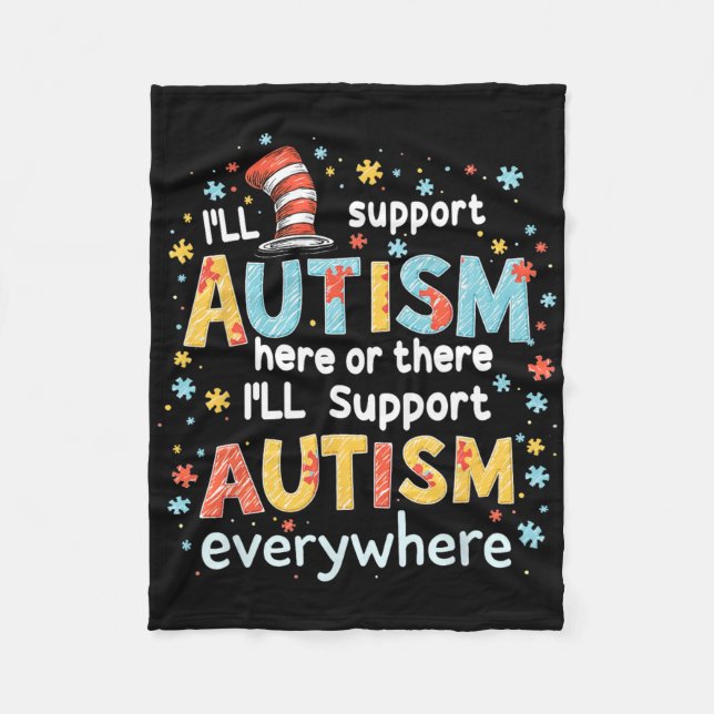 I'll Support Autism Awareness Everywhere Puzzle Pi Fleecedecke (Vorderseite)