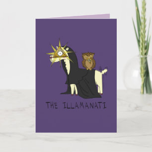 Illamanati Llama Illuminati Carte de voeux amusant