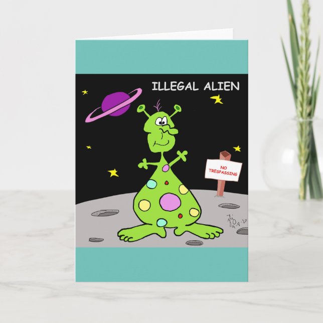 Illegale Alien Grußkarte Dankeskarte (Vorderseite)