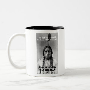 illegale Einwanderung Zweifarbige Tasse