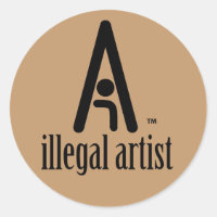 Illegale Künstler-Aufkleber