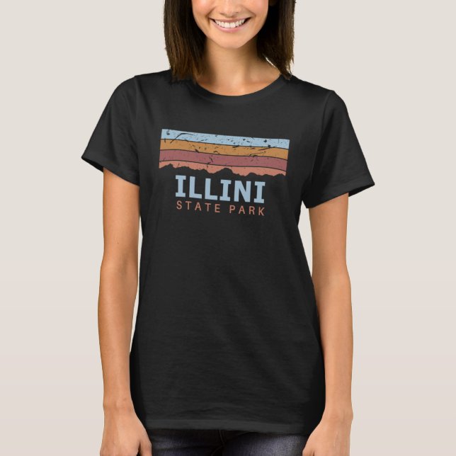 Illini Staat Park Illinois Retro Cool T-Shirt (Vorderseite)
