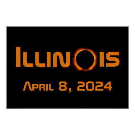 Illinois 2024 Gesamtsolares Eclipse Poster