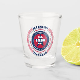Illinois 21st Star Patriotic Shot Glas