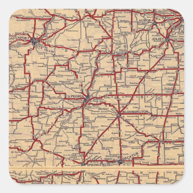 Illinois 8 quadratischer aufkleber (Vorderseite)