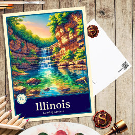 Illinois | Anime Style Cel Schattenkarte Postkarte