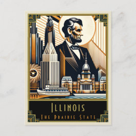 Illinois | Art Deco Postkarte