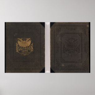 Illinois, Atlas des Staat Poster