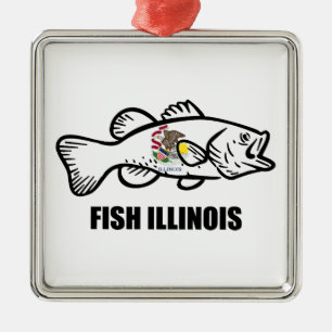 Illinois Bassfisch Ornament Aus Metall