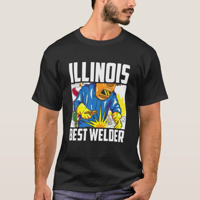Illinois Best Welder Ironworker Ironsmith Welding T-Shirt (Vorderseite)