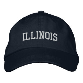 Illinois bestickte, anpassbare Cap Navy Blue Bestickte Baseballkappe