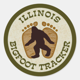 Illinois Bigfoot Tracker Runder Aufkleber