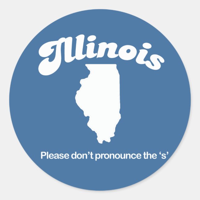 Illinois - bitte sprechen Sie nicht den s-T - Runder Aufkleber (Vorderseite)