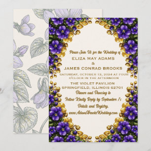 Illinois Blau Veilchen Hochzeitseinladung - 5x7 Ve Save The Date