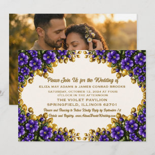 Illinois Blaues Veilchen Foto Hochzeitseinladung Save The Date