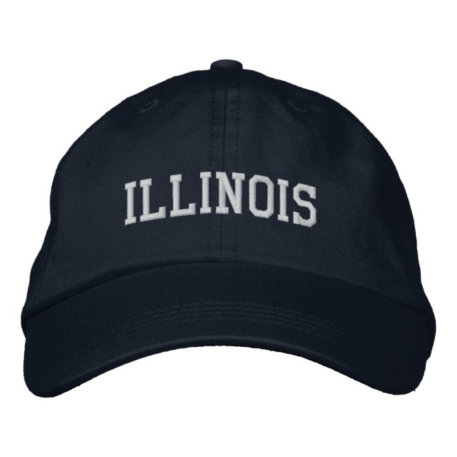 Illinois brodé Casquette réglable bleu marine (Devant)