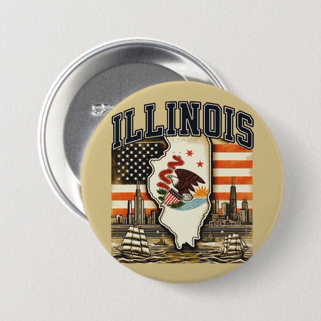 Illinois Button (Vorne & Hinten)