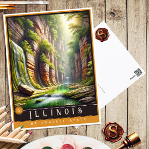 Illinois   Carte postale État hyper-réaliste