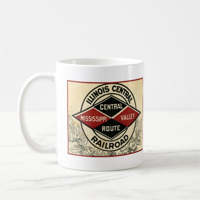 Illinois Central Railway Vintage Logo-Tasse Kaffeetasse (Links)