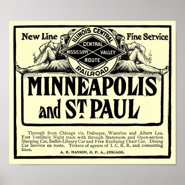 Illinois Central Railway Vintage Poster (Vorne)