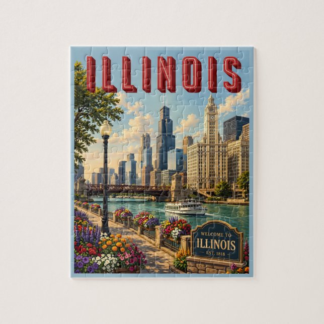 Illinois Chicago Fluss (Vertikal)