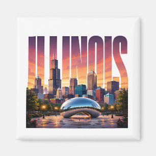 Illinois Chicago Skyline Lakefront Stadt Abenteuer Magnet