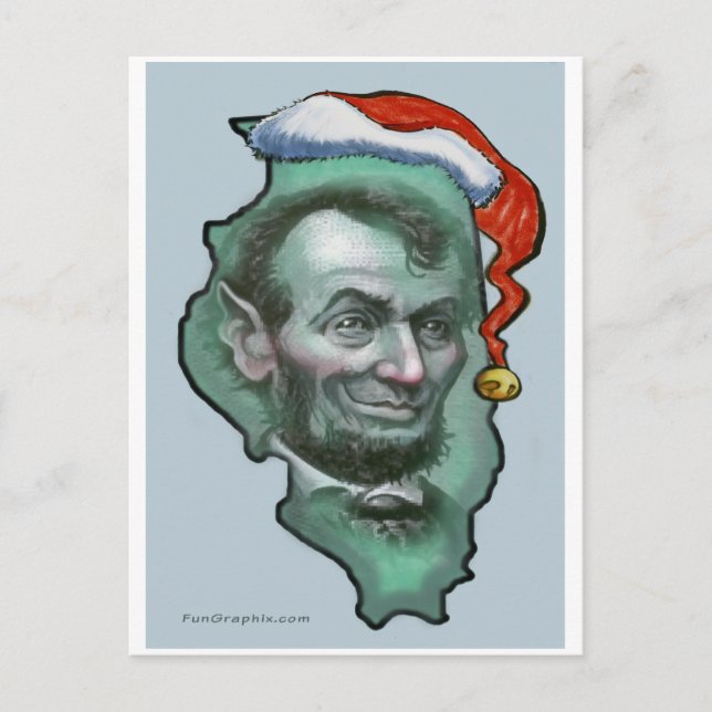 Illinois Christmas Feiertagspostkarte (Vorderseite)
