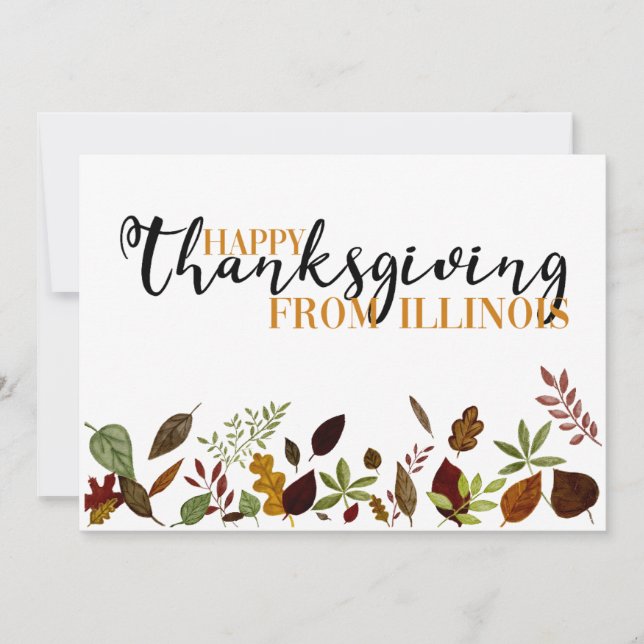 Illinois Fall Foliage Erntedank Card Feiertagskarte (Vorderseite)