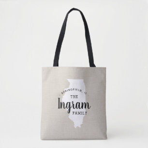 Illinois Familien-Monogramm-Staats-Tragetasche Tasche