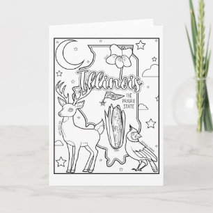 Illinois Farbkollage Feiertagskarte