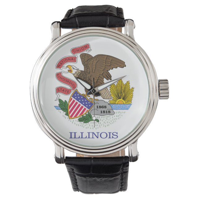Illinois Flag Armbanduhr (Vorderseite)