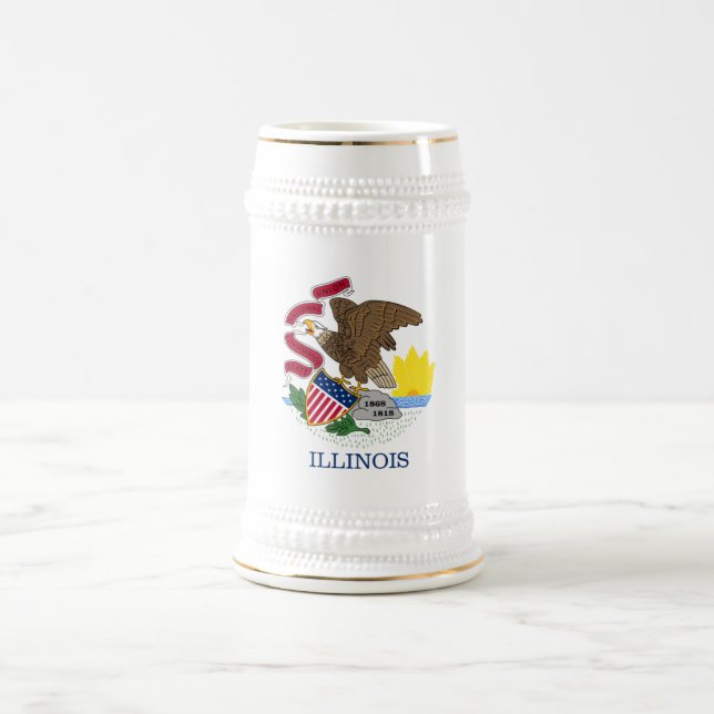 ILLINOIS FLAG BIERGLAS (Mittel)