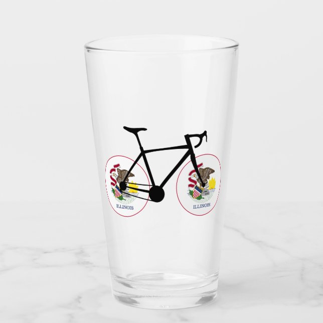 Illinois Flag Cycling Glas (Vorderseite)