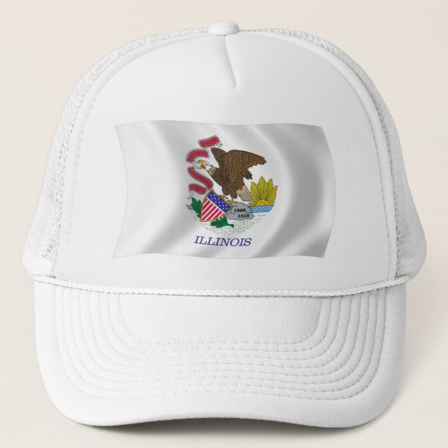 Illinois Flag Hat Truckerkappe (Vorderseite)