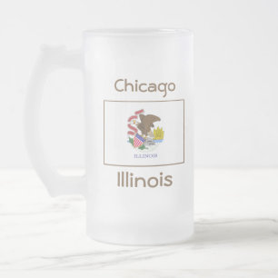 Illinois Flag Karte Stadt Tasse