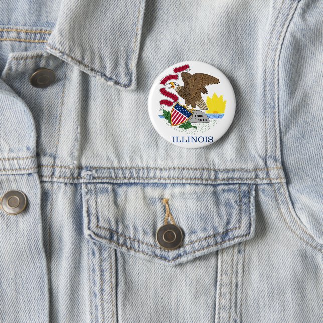 Illinois-Flagge Button (Beispiel)