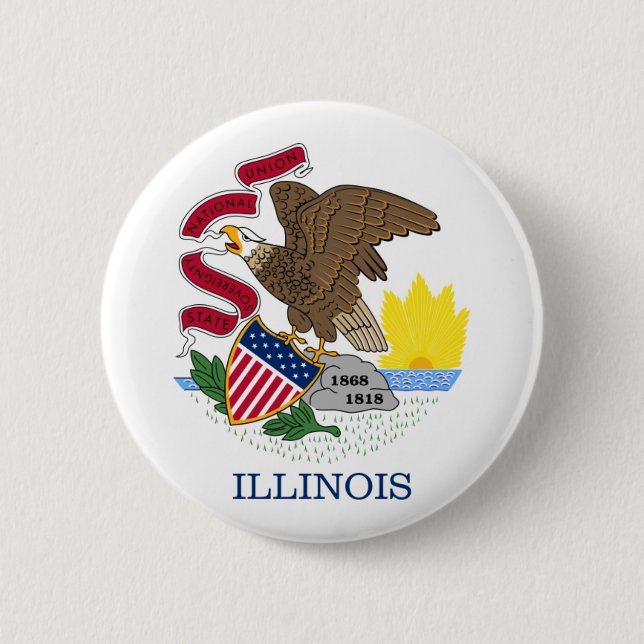 Illinois-Flagge Button (Vorderseite)