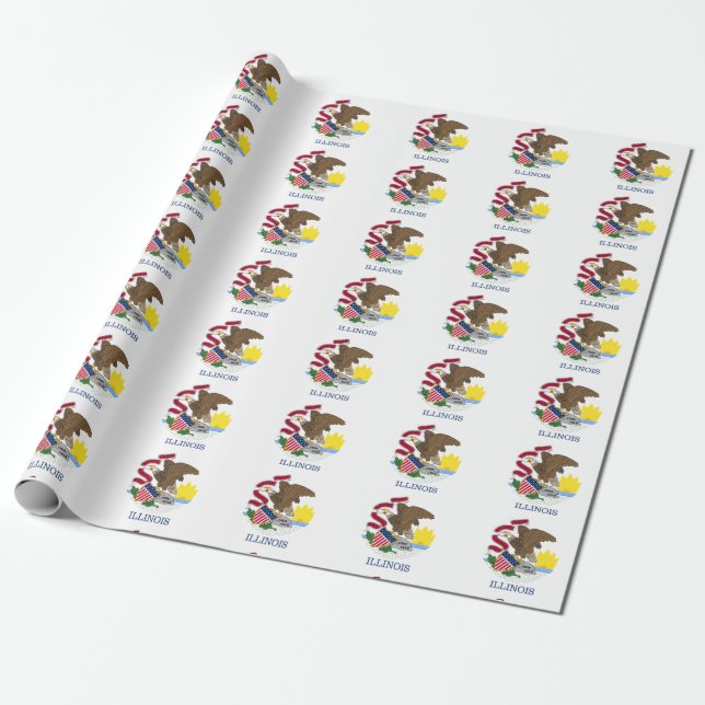 Illinois-Flagge Geschenkpapier (Ungerollt)