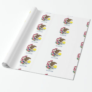 Illinois-Flagge Geschenkpapier