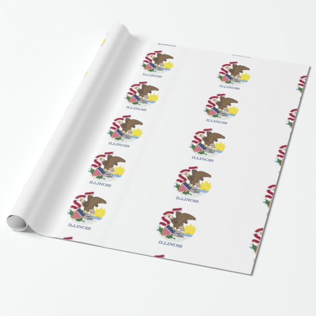 Illinois-Flagge Geschenkpapier (Ungerollt)