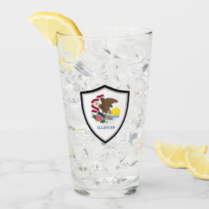 Illinois-Flagge Glas