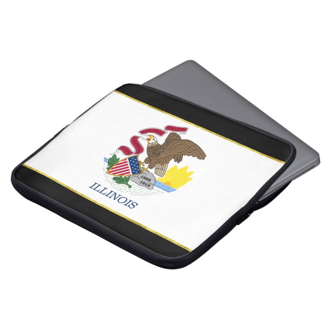 Illinois-Flagge Laptopschutzhülle (Vorne Oben)