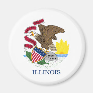 Illinois-Flagge Magnet