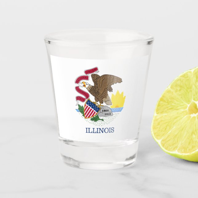Illinois-Flagge Schnapsglas (Vorderseite)